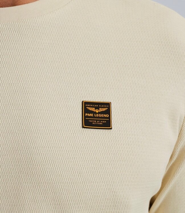 PME LEGEND Pull MESH INTERLOCK JERSEY PME LEGEND BONE WHITE