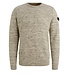 PME LEGEND Pull R-NECK MOULINE STRUCTURE PME LEGEND BONE WHITE
