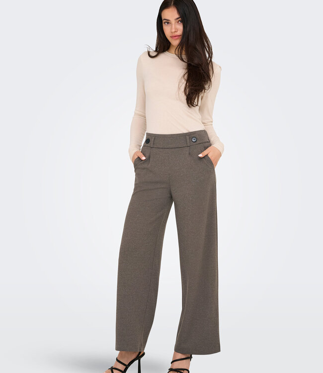 JDY Broek GEGGO LONG JDY CHOCOLATE BROWN MELANGE