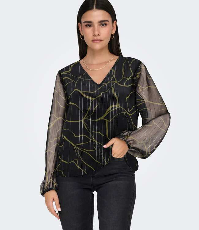 JDY Blouse CODY V-NECK JDY BLACK GRAPHIC