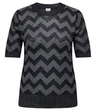 ONLY CARMAKOMA T-Shirt JILLO GLITTER ONLY CARMAKOMA BLACK SILVER