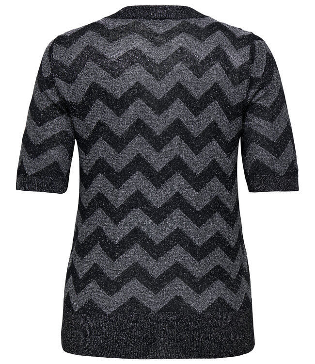 ONLY CARMAKOMA T-Shirt JILLO GLITTER ONLY CARMAKOMA BLACK SILVER