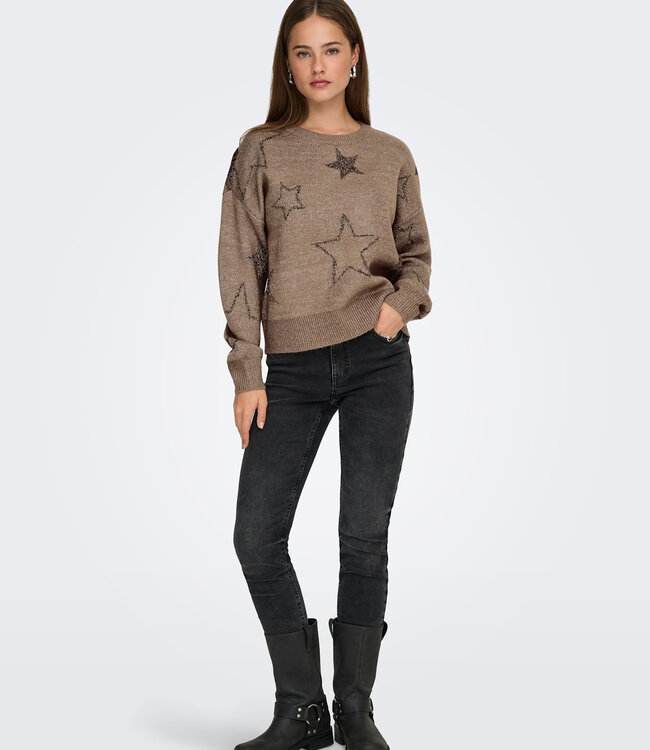 ONLY Pull ROSIE ONLY GLITTER STER COCOA