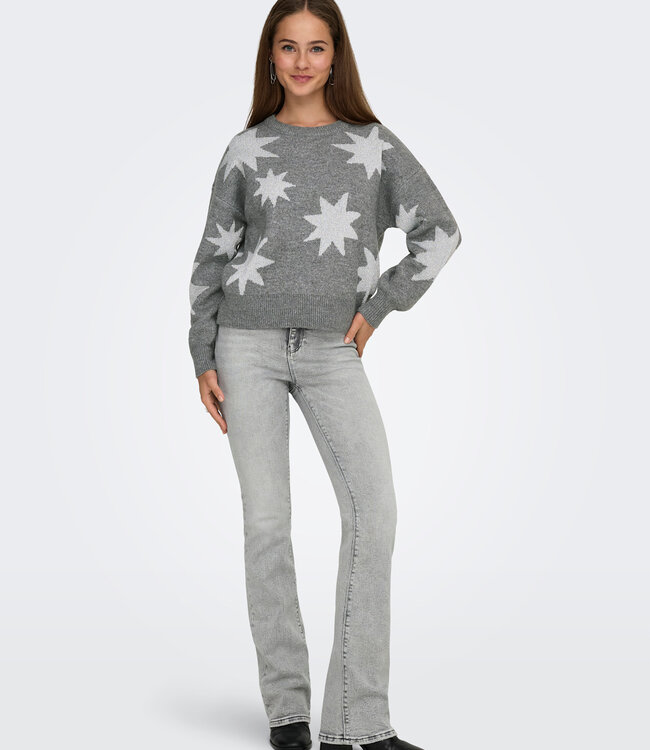 ONLY Pull ROSIE ONLY GLITTER STER GREY