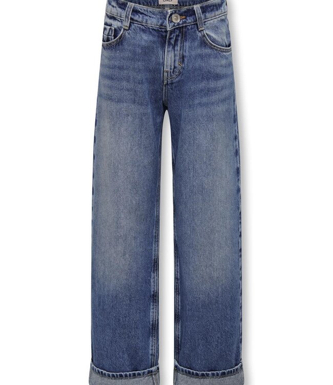 ONLY KIDS MEISJES Broek Jeans HOPE LOOSE WIDE FOLD UP Only Kids MEDIUM BLUE