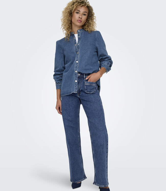 ONLY Broek Jeans JUICY WIDE POCKET  ONLY DARK MEDIUM BLUE DENIM