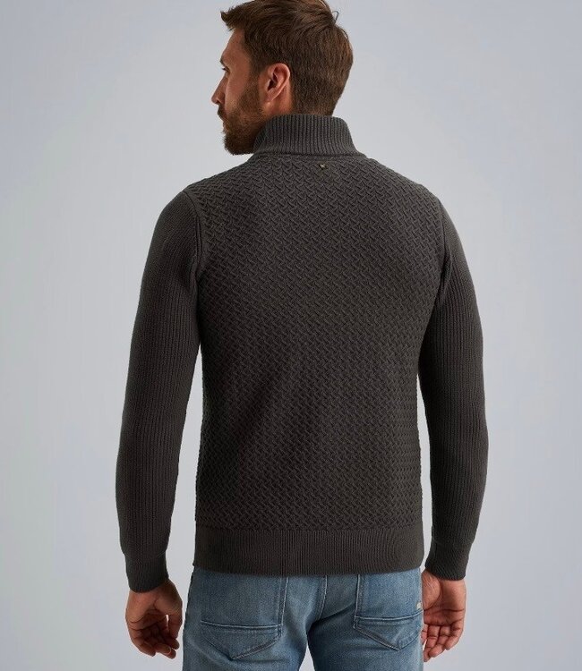 PME LEGEND Pull HALF ZIP COLLAR MIX STRUCTURE PME LEGEND DARK GREY