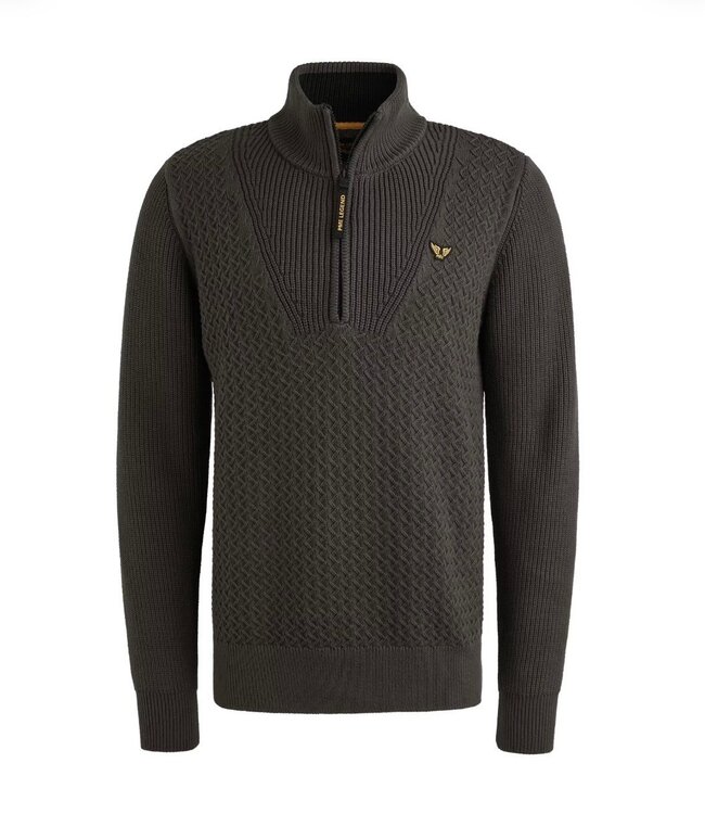 PME LEGEND Pull HALF ZIP COLLAR MIX STRUCTURE PME LEGEND DARK GREY