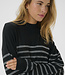 KAFFE Pull LIZZ TURLTENECK KAFFE BLACK SILVER STRIPE 108728