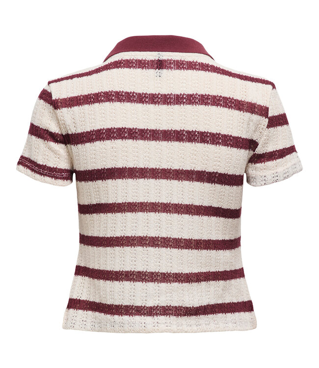ONLY T-Shirt POLO HALIA ONLY RUBY / WHITE