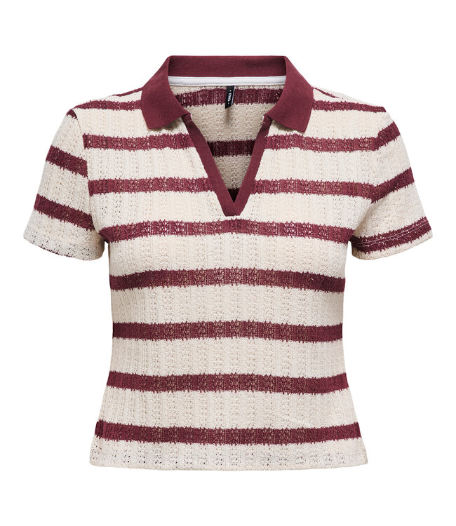 ONLY T-Shirt POLO HALIA ONLY RUBY / WHITE