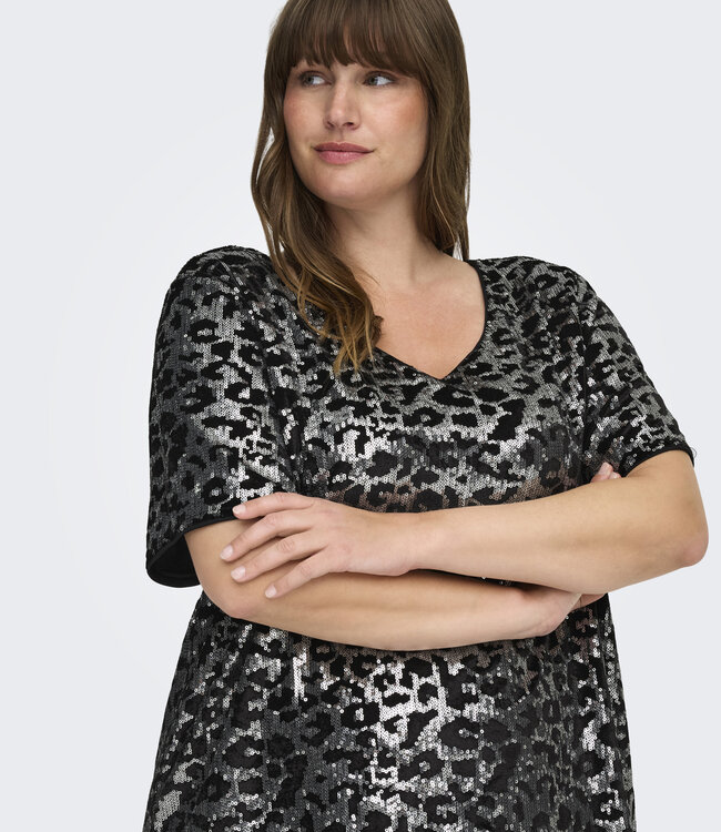 ONLY CARMAKOMA Kleed LEONORA GLITTER ONLY CARMAKOMA BLACK LEO