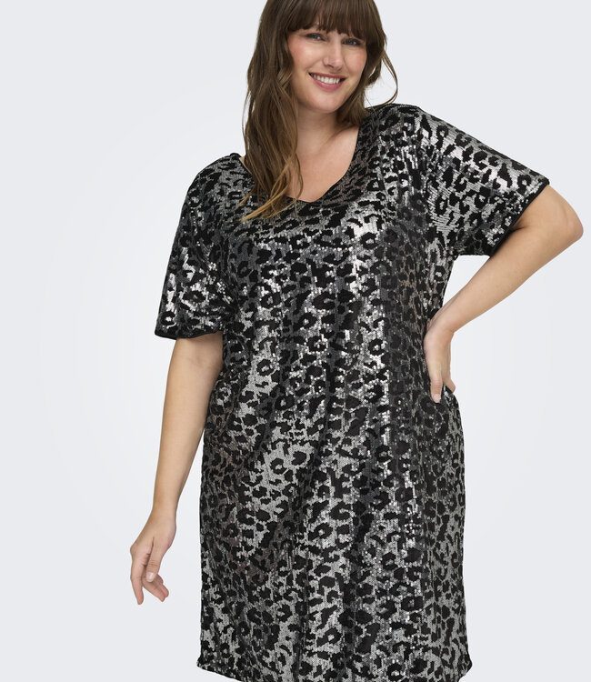 ONLY CARMAKOMA Kleed LEONORA GLITTER ONLY CARMAKOMA BLACK LEO