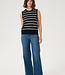 KAFFE Top LIZZA STRIPED KAFFE BLACK CHALK