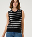 KAFFE Top LIZZA STRIPED KAFFE BLACK CHALK