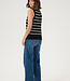 KAFFE Top LIZZA STRIPED KAFFE BLACK CHALK