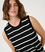 KAFFE Top LIZZA STRIPED KAFFE BLACK CHALK