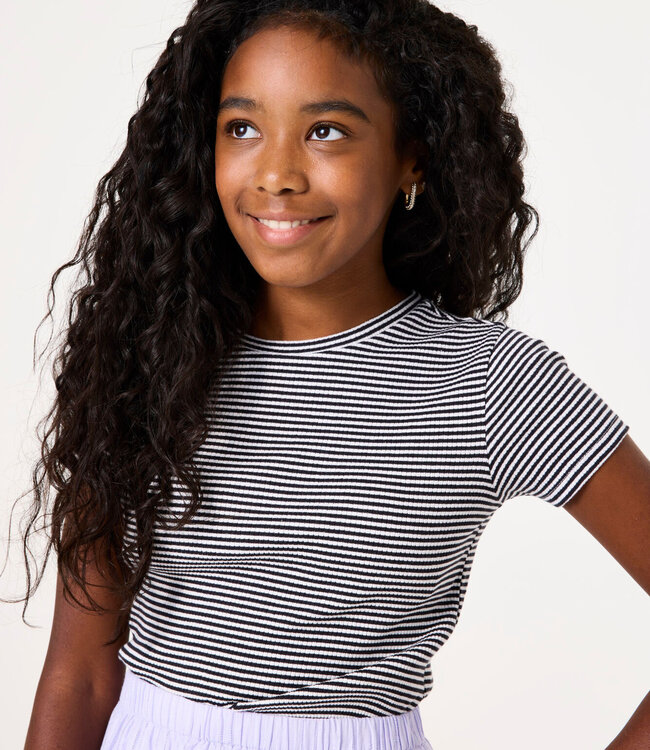 GARCIA T-Shirt STRIPE GARCIA WHITE-BLACK