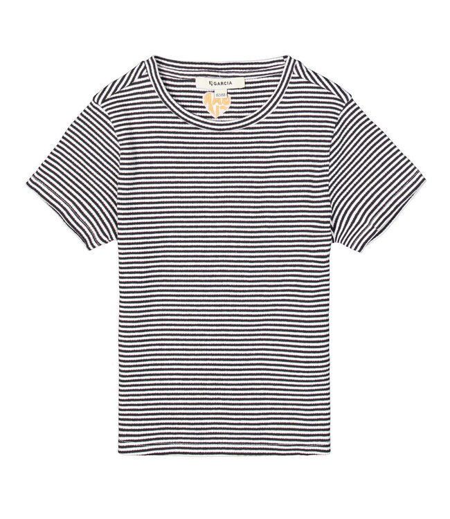 GARCIA T-Shirt STRIPE GARCIA WHITE-BLACK