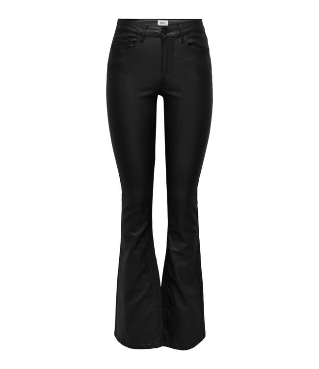 ONLY Broek BLUSH FLARED LEATHER Only Dames (NOOS) BLACK