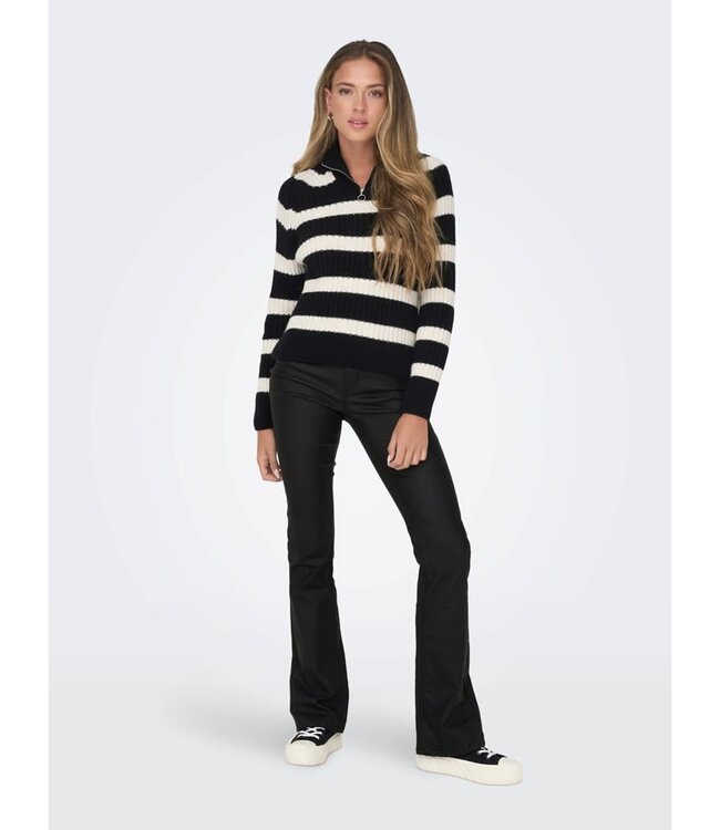 ONLY Broek BLUSH FLARED LEATHER Only Dames (NOOS) BLACK