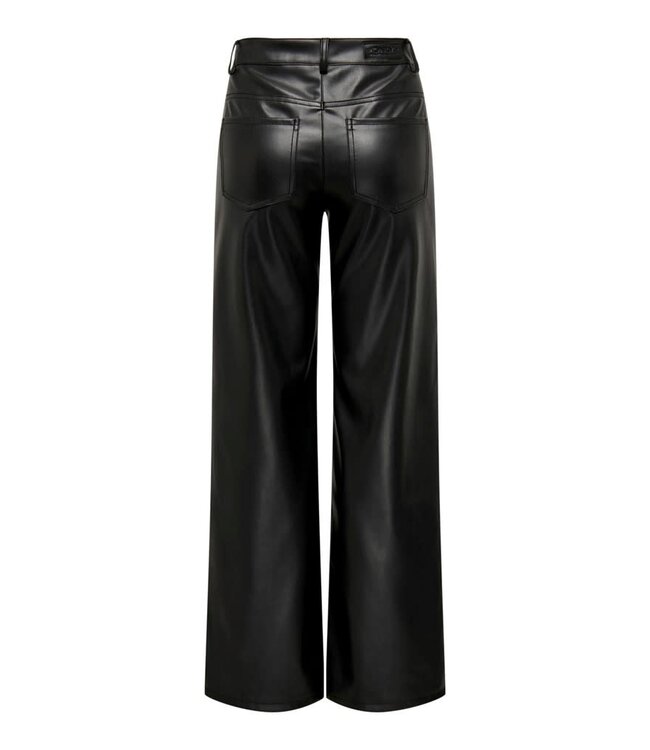 ONLY Broek MADISON WIDE LEATHER Only Dames BLACK