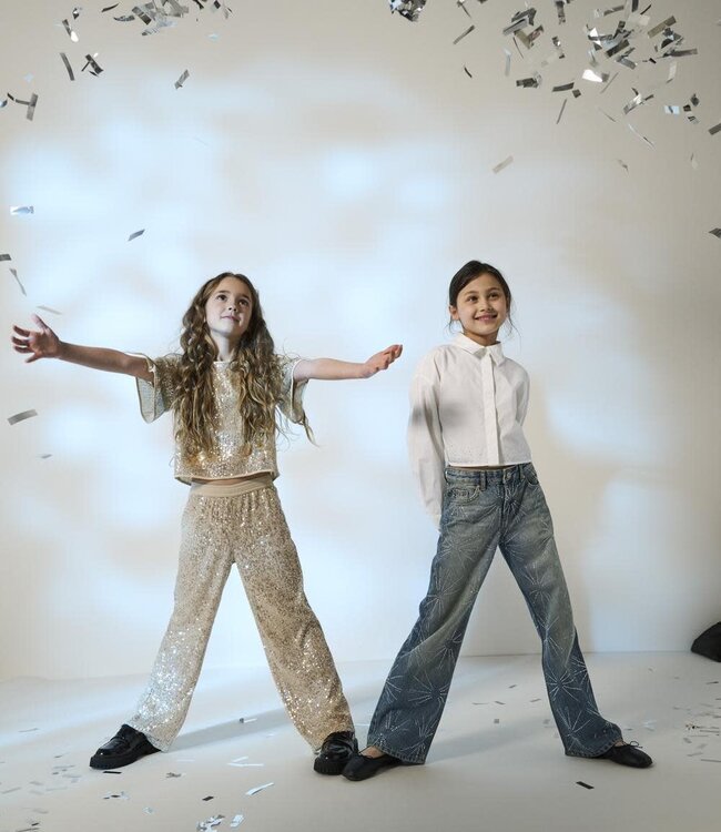 ONLY KIDS MEISJES Broek FRANSA GLITTER ONLY KIDS MOONBEAM
