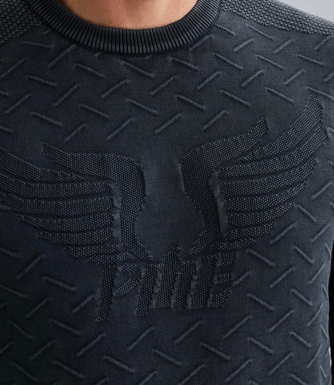 PME LEGEND Pull R-NECK GARMENT DYE PME LEGEND CARBON