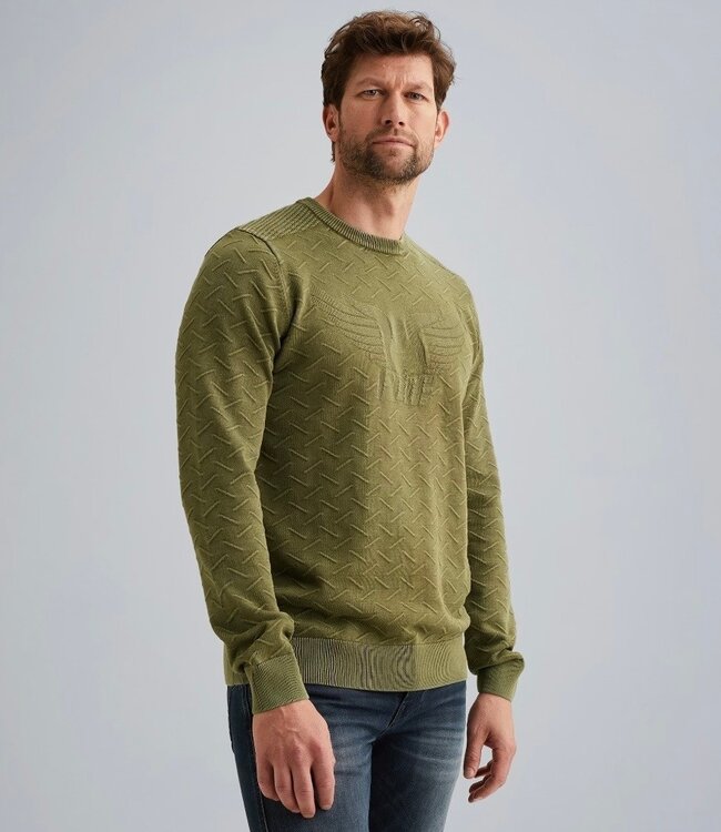 PME LEGEND Pull R-NECK GARMENT DYE PME LEGEND FOUR LEAF CLOVER