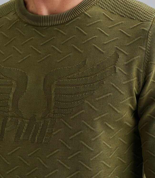 PME LEGEND Pull R-NECK GARMENT DYE PME LEGEND FOUR LEAF CLOVER