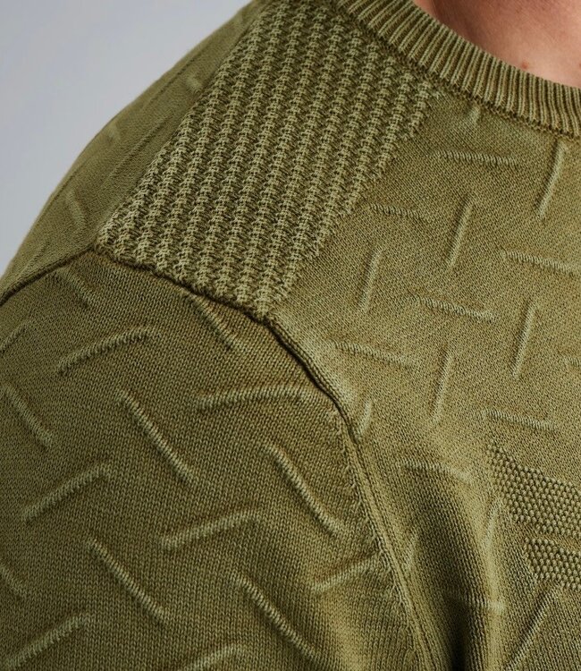 PME LEGEND Pull R-NECK GARMENT DYE PME LEGEND FOUR LEAF CLOVER