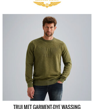 PME LEGEND Pull R-NECK GARMENT DYE PME LEGEND FOUR LEAF CLOVER