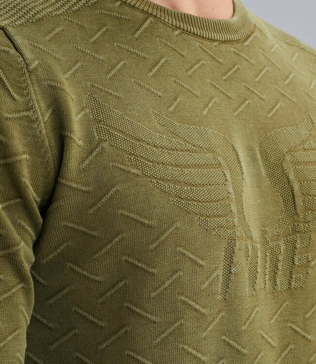 PME LEGEND Pull R-NECK GARMENT DYE PME LEGEND FOUR LEAF CLOVER