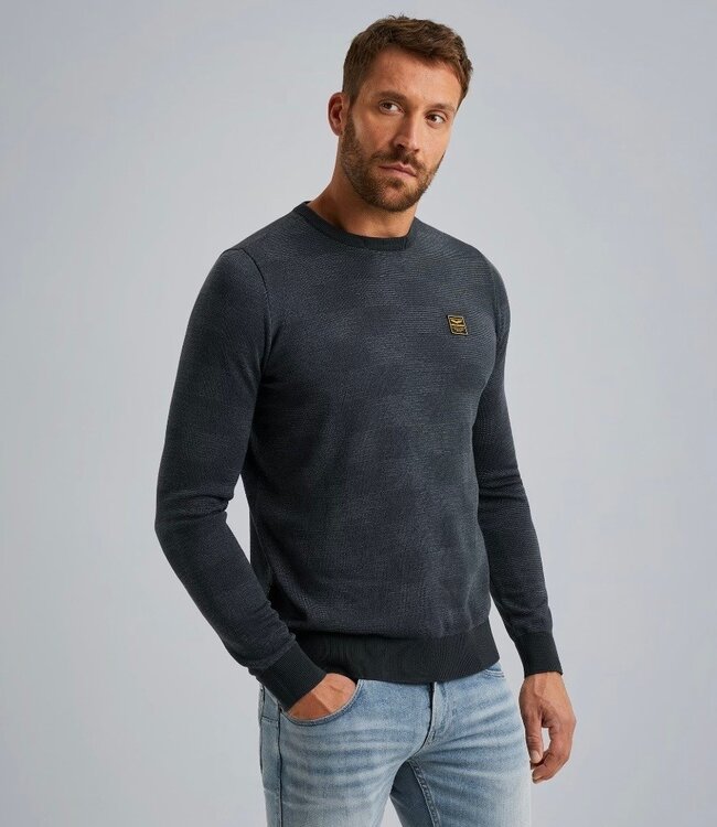 PME LEGEND Pull R-NECK FANCY STRUCTURE PME LEGEND VINTAGE INDIGO