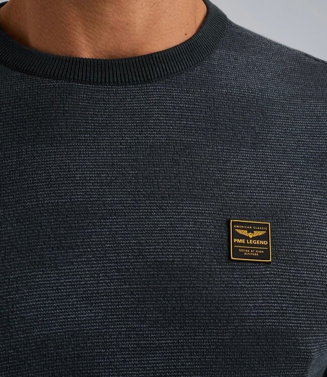 PME LEGEND Pull R-NECK FANCY STRUCTURE PME LEGEND VINTAGE INDIGO