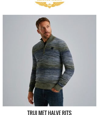 PME LEGEND Pull HALF ZIP COLLAR COLORMIX PME LEGEND VINTAGE INDIGO