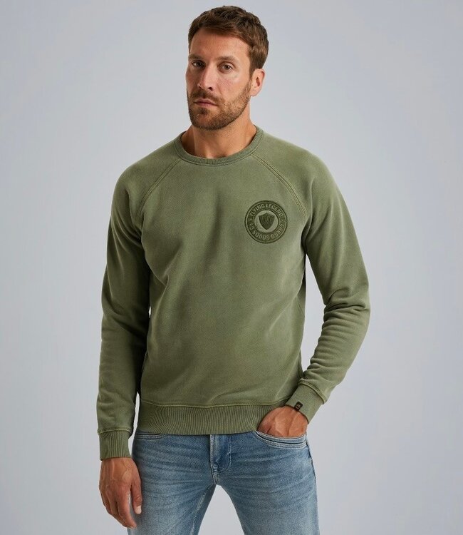 PME LEGEND Pull CREWNECK PEACH FLEECE PME LEGEND FOUR LEAF CLOVER