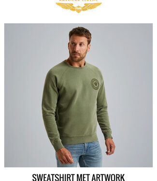 PME LEGEND Pull CREWNECK PEACH FLEECE PME LEGEND FOUR LEAF CLOVER