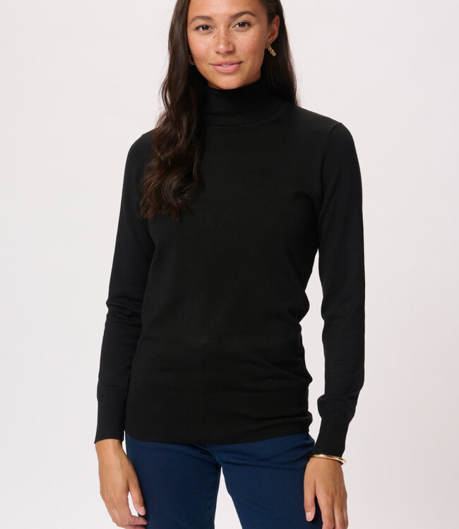 KAFFE Pull ASTRID ROLL NECK KAFFE BLACK DEEP
