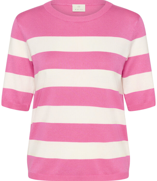 KAFFE T-Shirt LIZZA STRIPED KAFFE SPRING PINK CHALK 108929