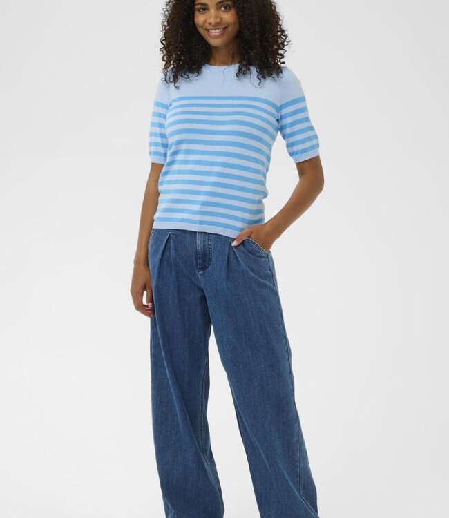 KAFFE T-Shirt LIZZA STRIPED KAFFE SPRING BLUE 108931