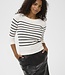 KAFFE Pull BOATNECK LIZZA KAFFE CHALK BLACK STRIPE 108922
