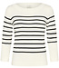 KAFFE Pull BOATNECK LIZZA KAFFE CHALK BLACK STRIPE 108922