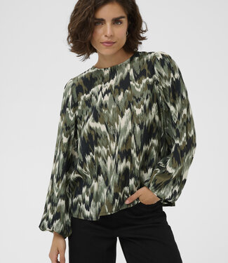 KAFFE Blouse KIA KAFFE GREEN BLACK ABSTER 108748