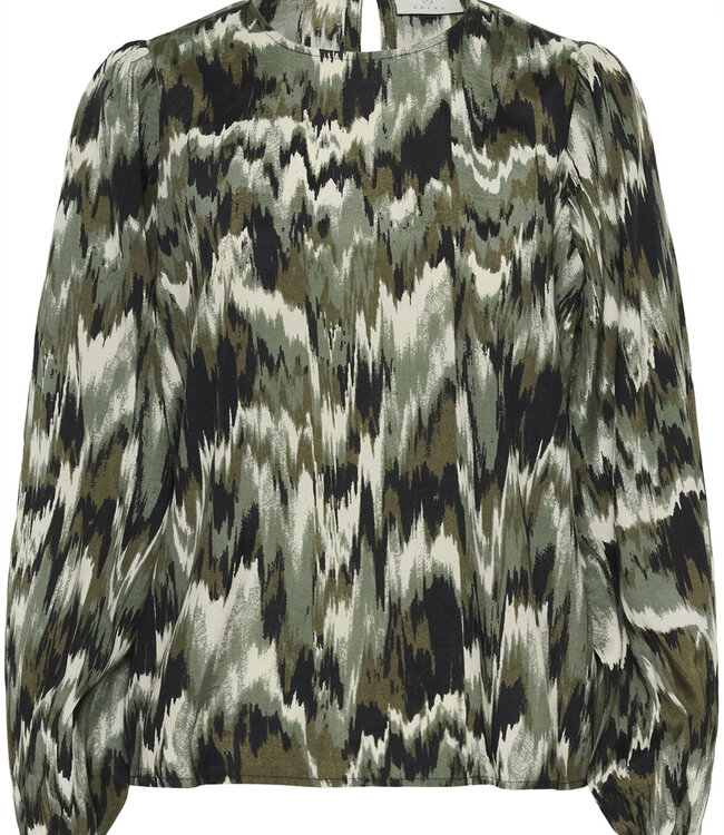 KAFFE Blouse KIA KAFFE GREEN BLACK ABSTER 108748