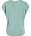 VILA T-Shirt ELLETTE SATIN O-NECK VILA BLUE SURF