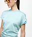 VILA T-Shirt ELLETTE SATIN O-NECK VILA BLUE SURF