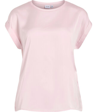 VILA T-Shirt ELLETTE SATIN O-NECK VILA CHERRY BLOSSEM