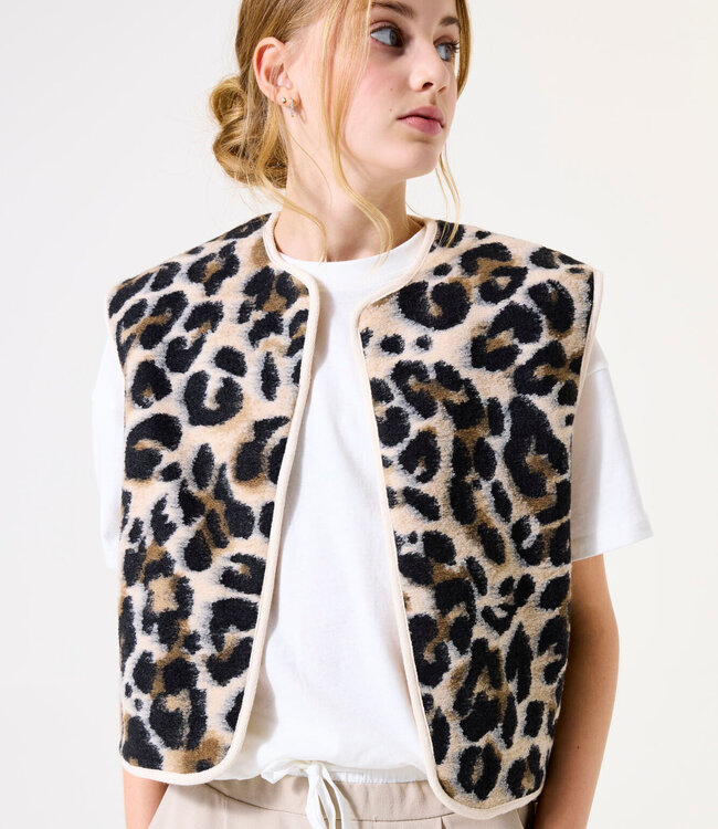GARCIA Gilet VEST OMKEERBAAR GARCIA TEENS GIRLS LEOPARD / WHITE