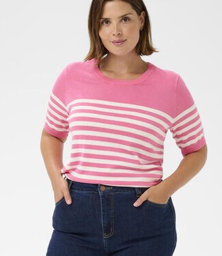 KAFFE CURVE Pull LIZZY STRIPED KAFFE CURVE PINK HALF STRIPE 108978